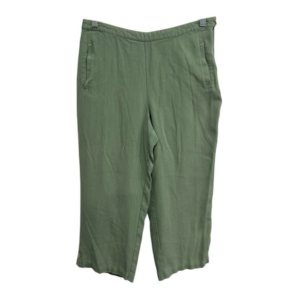 Tommy Bahama Womens Green Silk Cropped Pants Size 8 - Picture 1 of 9